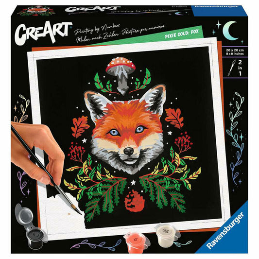 Ravensburger CreArt Pixie Cold: Fox, Paint by Numbers, Painting Set, Coloring Page, Painting, 23511