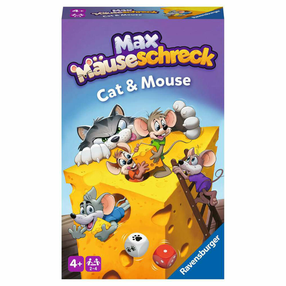 Ravensburger Mitbringspiele Max Mäuseschreck, Würfelspiel, Kinderspiel, Kinder Spiel, 22466