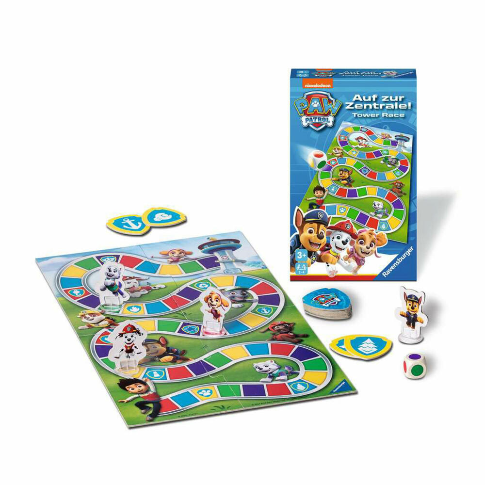 Ravensburger Mitbringspiele Paw Patrol - Auf zur Zentrale!, Laufspiel, Kinderspiel, Kinder Spiel, 22671