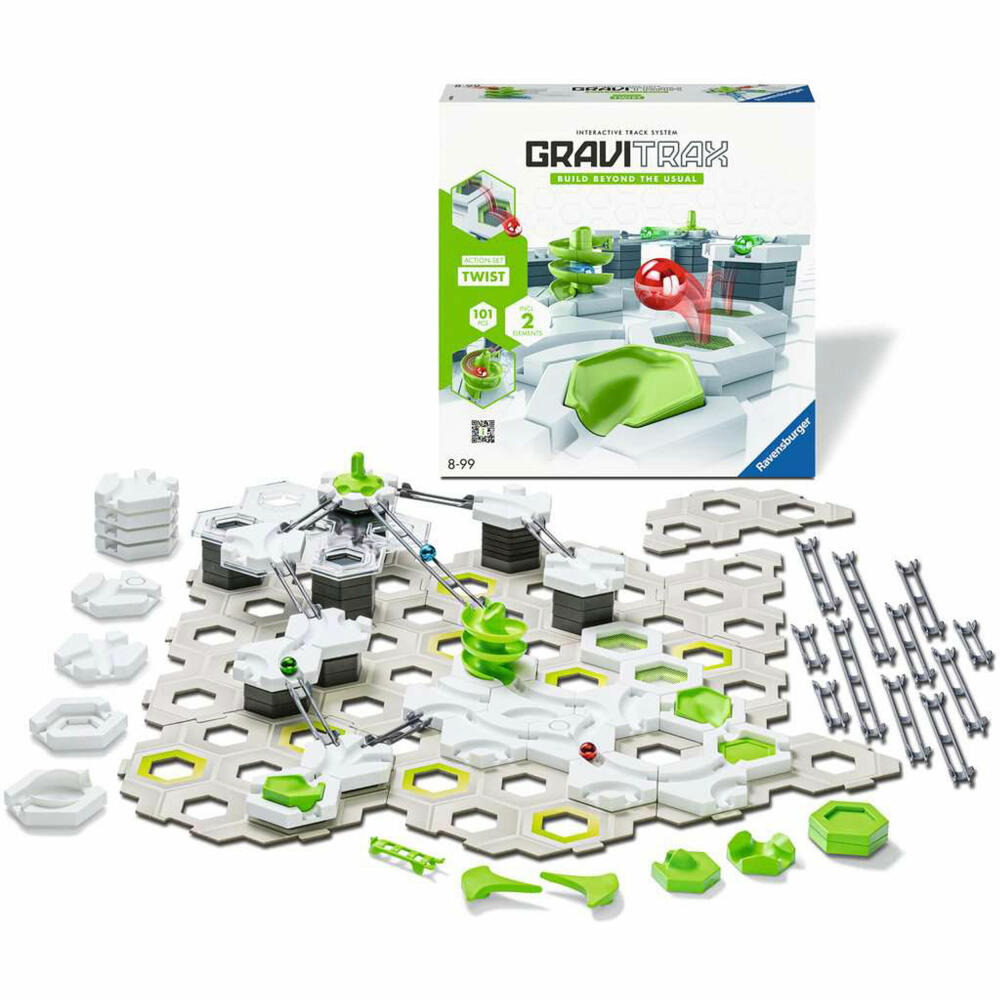 Ravensburger GraviTrax Action-Set Twist, Interaktives Kugelbahnsystem, Kugelbahn, Zubehör, 22576