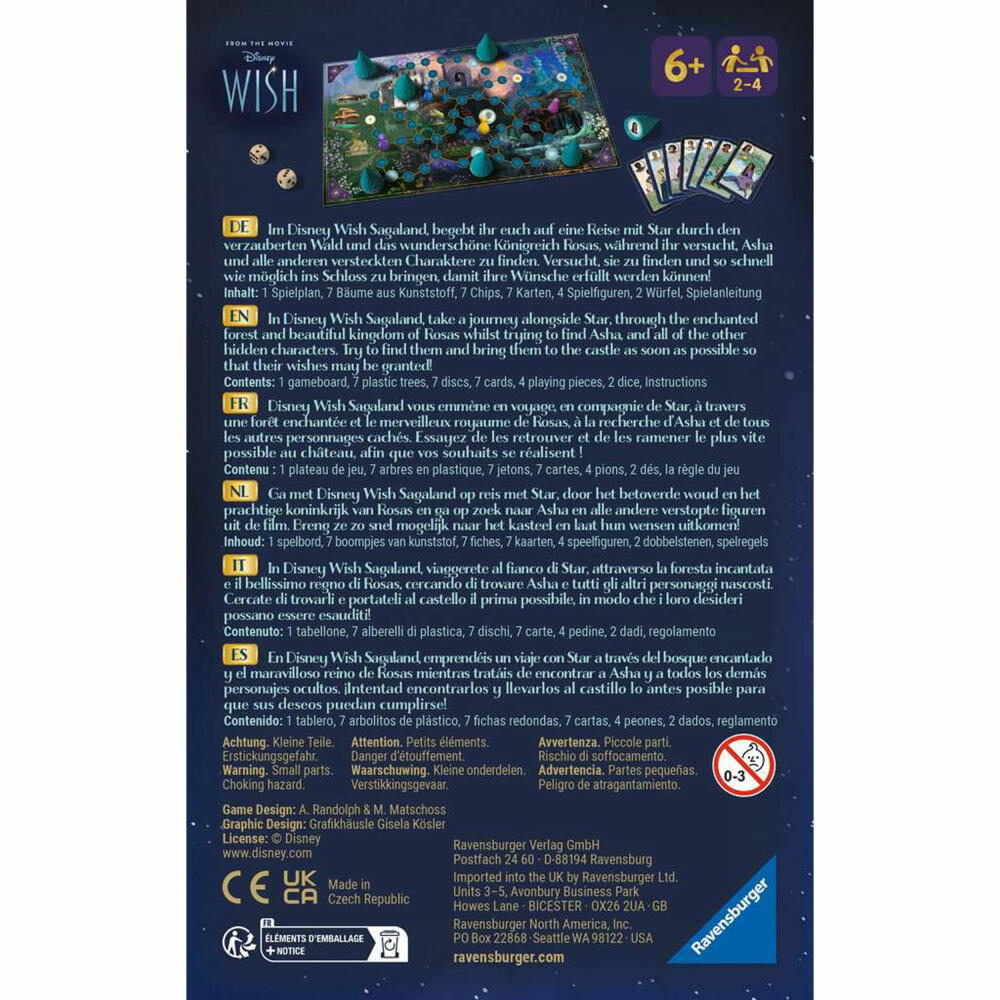 Ravensburger Mitbringspiele Disney Wish Sagaland, Merkspiel, Kinderspiel, Kinder Spiel, 22649