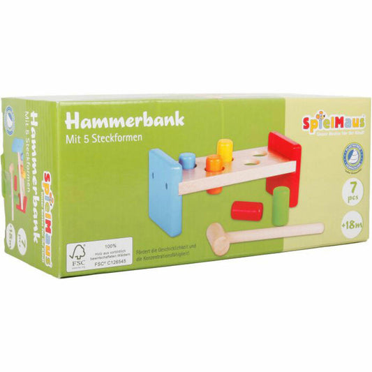 SpielMaus wooden hammer bench, 7 pieces