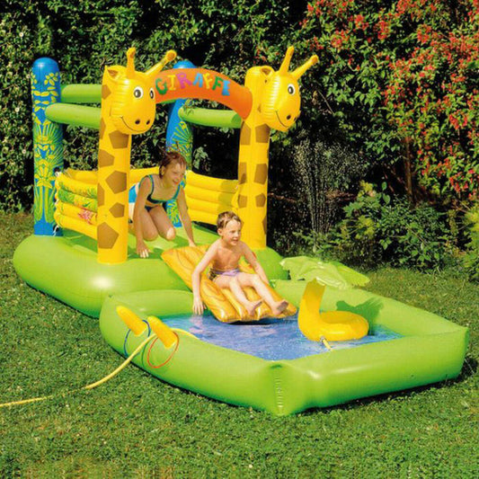 Happy People Bouncy Castle+Pool Giraffe with Spray Function