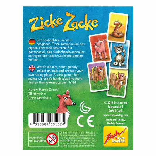 Zoch Zicke Zacke Kartenspiel, Kartenspiel, Spiel, Karten, Gesellschaftsspiel, Pappe, 601105102