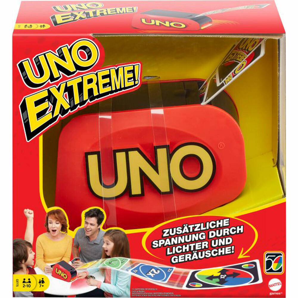 Mattel UNO Extreme, Kartenspiel, Gesellschaftsspiel, Familienspiel, ab 7 Jahre, GXY75