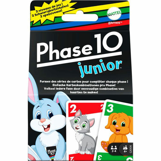 Mattel Phase 10 Junior, card game, children's game, family game, board game, from 3 years, GXX06