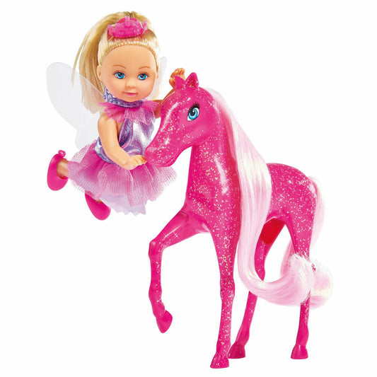 Simba Evi Love Little Fairy & Pony, Fee Puppe, Prinzessin, Pferd, Spielzeug, 12 cm, 105738667