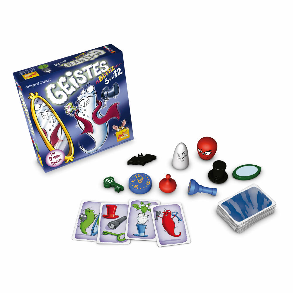 Zoch Geistesblitz 5 vor 12, card game, reaction game, cards, board game, wood, 601105054