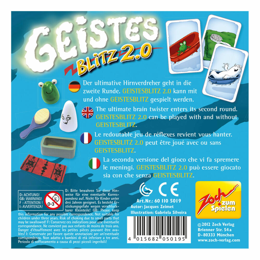 Zoch Geistesblitz 2.0, card game, reaction game, board game, game, cardboard, 601105019