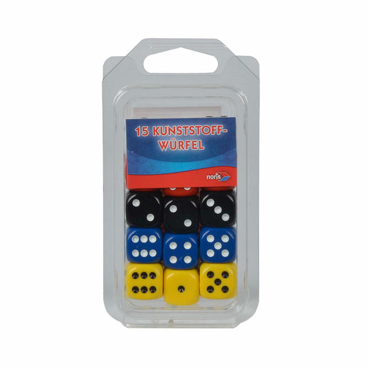 Noris 15 Eye Dice, Replacement Dice, Game Dice, Plastic, Colorful, 15 Pieces, 606154366