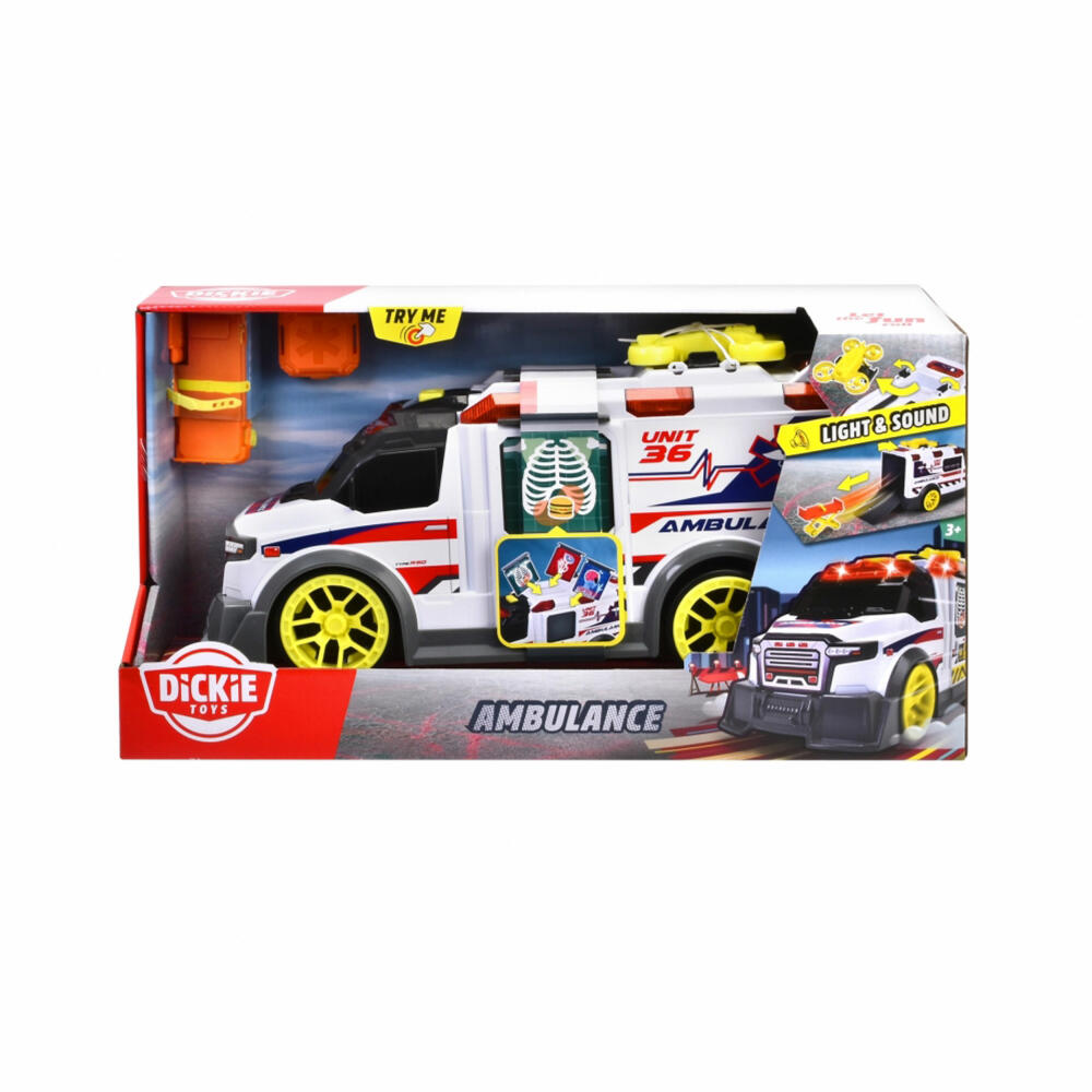 Dickie Toys Ambulance, Toy Ambulance, Toy Car, Rescue Vehicle, 203307003
