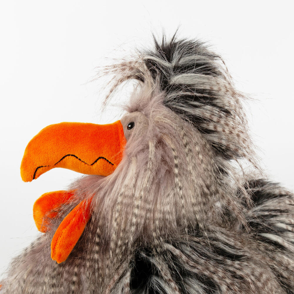 sigikid Roost Boost Kikeriki, Kuscheltier, Stofftier, Schmusetier, Grau, 30 cm, 42979