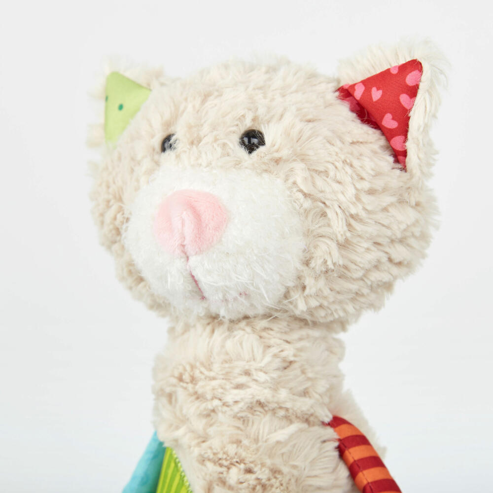 sigikid Patchwork Sweety Katze, Kuscheltier, Plüschtier, Stofftier, Polyester, 30 cm, 42842
