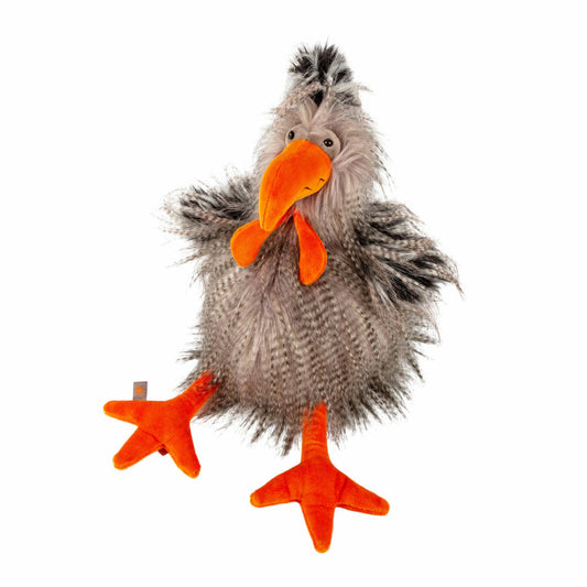 sigikid Roost Boost Kikeriki, Kuscheltier, Stofftier, Schmusetier, Grau, 30 cm, 42979