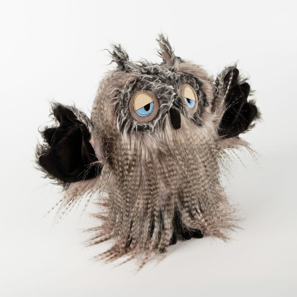 sigikid Miss Night Owl Kikeriki, Kuscheltier, Stofftier, Schmusetier, Grau, 27 cm, 42978