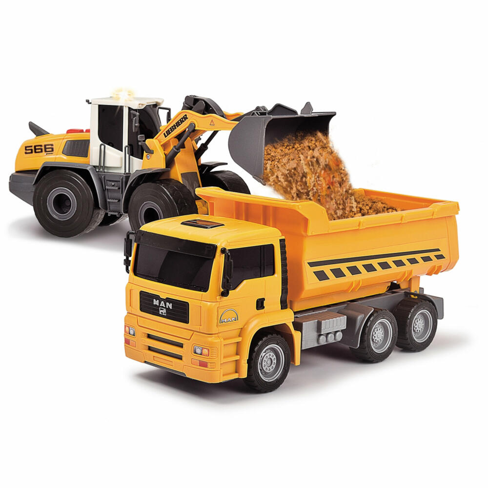 Dickie Toys Construction Twin Pack, construction vehicles, excavator, truck, toy, 203726008