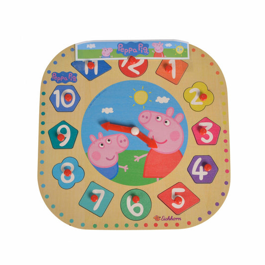Eichhorn Peppa Pig Lernuhr, Holzuhr, Uhr, Lernspielzeug, Puzzle, Peppa Wutz, 109265704
