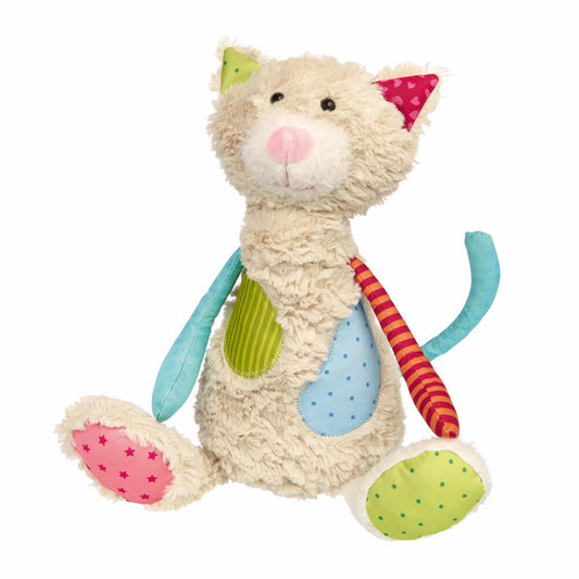 sigikid Patchwork Sweety Katze, Kuscheltier, Plüschtier, Stofftier, Polyester, 30 cm, 42842