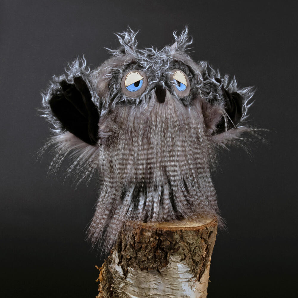 sigikid Miss Night Owl Kikeriki, Kuscheltier, Stofftier, Schmusetier, Grau, 27 cm, 42978