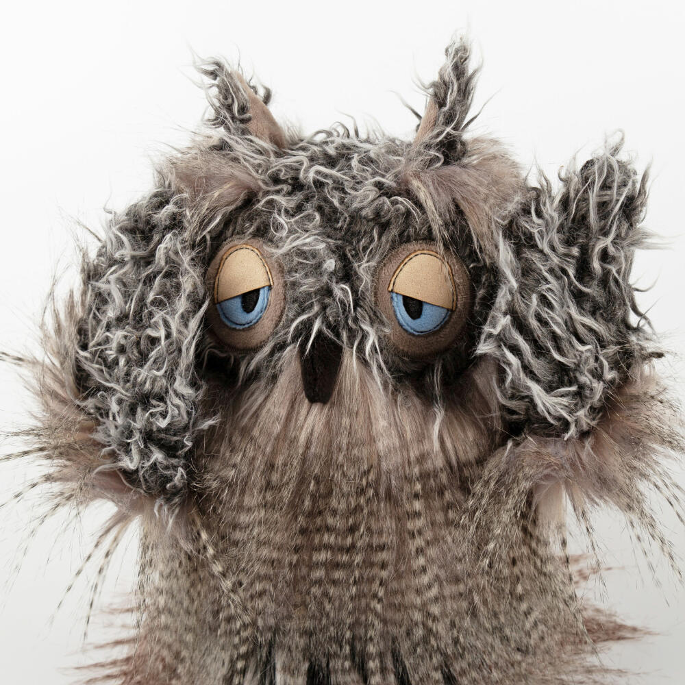 sigikid Miss Night Owl Kikeriki, Kuscheltier, Stofftier, Schmusetier, Grau, 27 cm, 42978