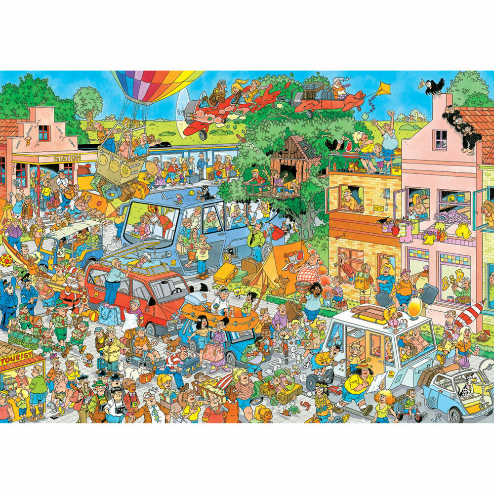 Jumbo Spiele Jan van Haasteren - Musik-Shop & Urlaubsfieber, Puzzle, Erwachsenenpuzzle, Puzzlespiel, 2 x 1000 Teile, 20049