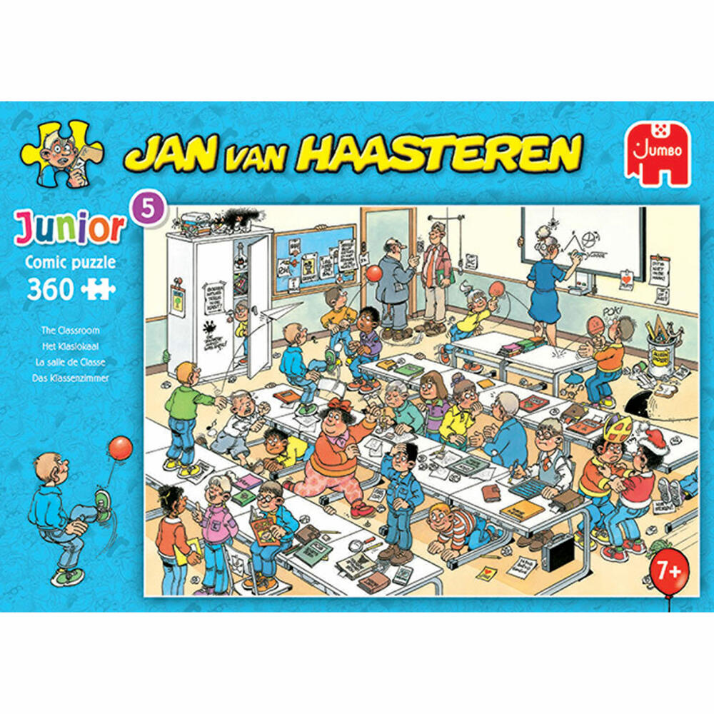 Jumbo Spiele Jan van Haasteren Junior Klassenzimmer, Kinderpuzzle, Kinder Puzzle, Legespiel, 360 Teile, 20062