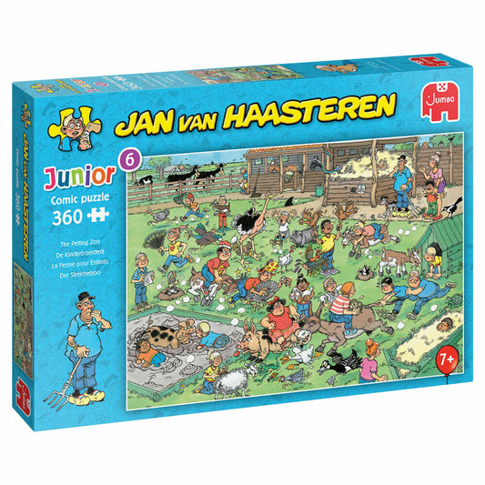 Jumbo Spiele Jan van Haasteren Junior Streichelzoo, Kinderpuzzle, Kinder Puzzle, Legespiel, 360 Teile, 20063