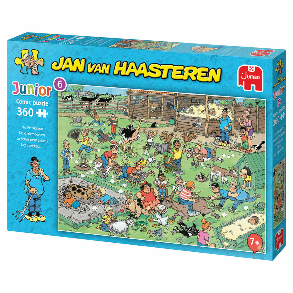 Jumbo Spiele Jan van Haasteren Junior Streichelzoo, Kinderpuzzle, Kinder Puzzle, Legespiel, 360 Teile, 20063