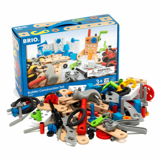 BRIO Builder Box, 135-tlg., Kinder Werkzeug, Holzspielzeug, Holz Spielzeug, 34587