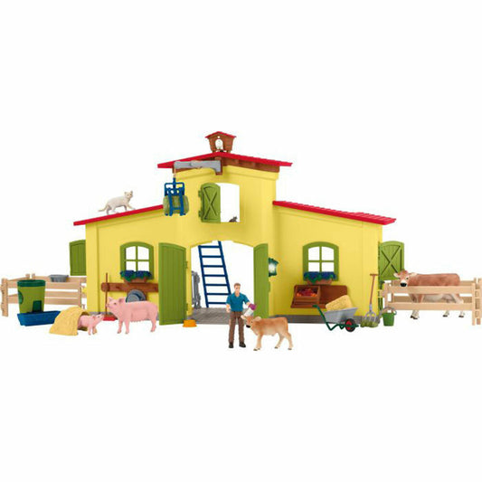 schleich Farm World 42605 Large Stable with Animals and Accessories