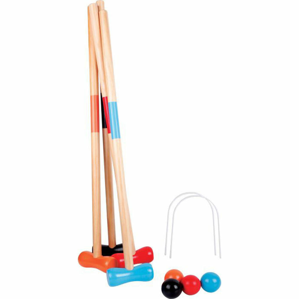 Outdoor active wooden croquet set, for 4 players, in net