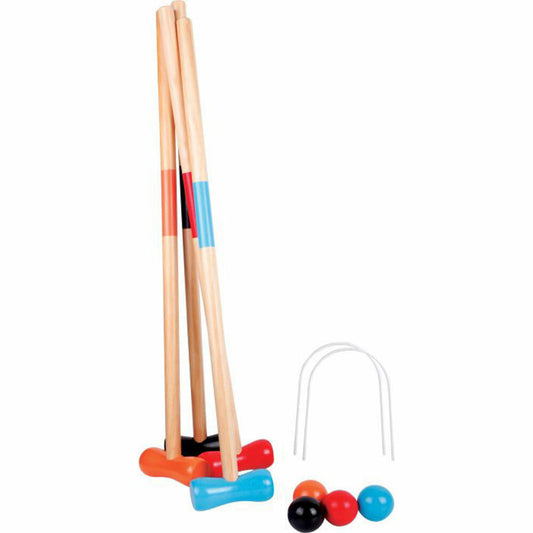 Outdoor active wooden croquet set, for 4 players, in net