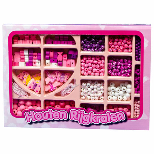 Van Manen Holzperlen Set, 825-tlg., Holz Perlen, Bastelperlen, Basteln, Kreativ, 610337