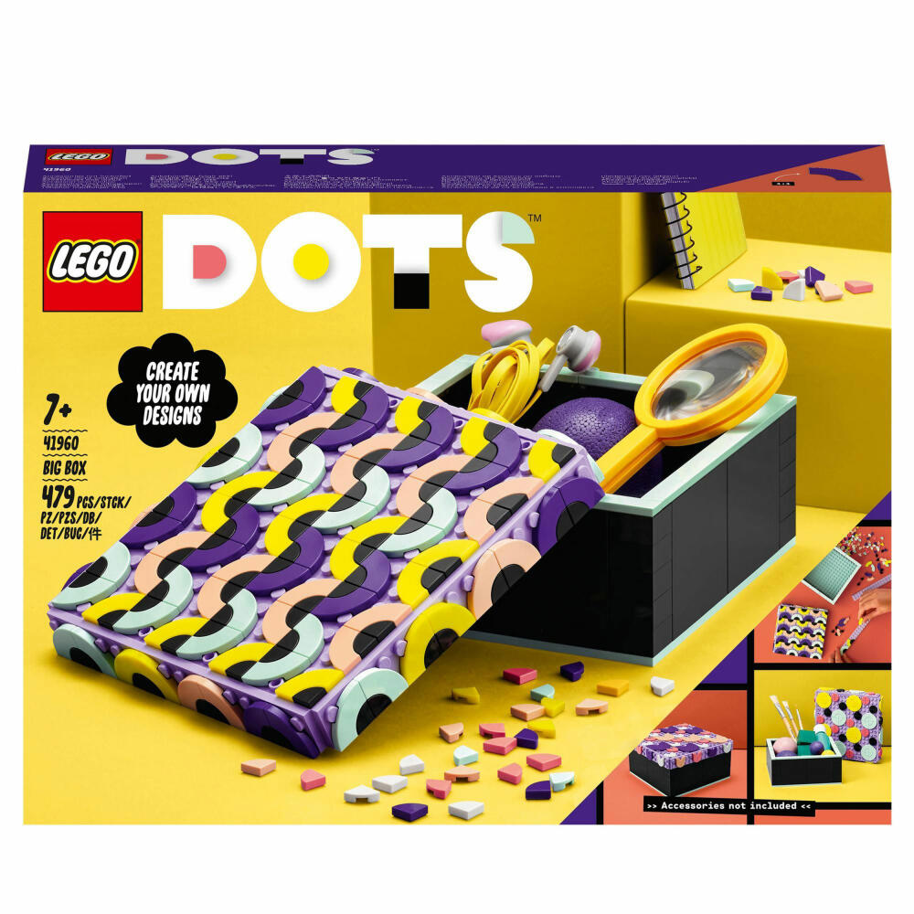 LEGO DOTS Große Box, 479-tlg., Bauset, Konstruktionsset, Bausteine, ab 7 Jahre, 41960