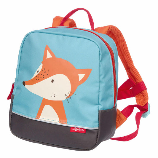 sigikid Mini Rucksack Fuchs, Kinderrucksack, Kindergartentasche, Kinder Tasche, Kindergarten, Polyester, Blau / Orange, 3.6 L, 25053