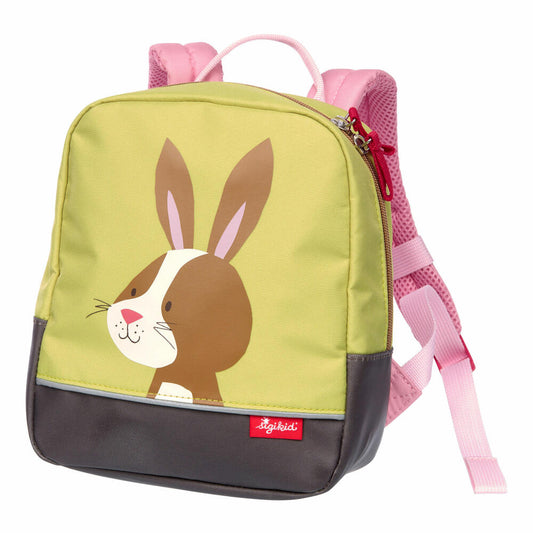 sigikid Mini Rucksack Hase, Kinderrucksack, Kindergartentasche, Kinder Tasche, Kindergarten, Polyester, Grün / Rosa, 3.6 L, 25122