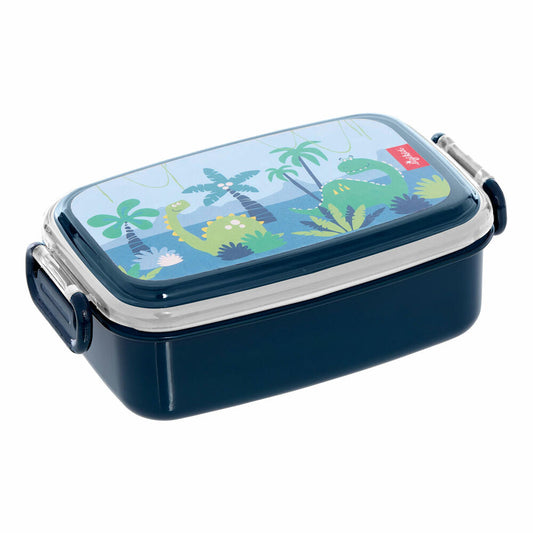 sigikid Brotbox Dino On Tour, Lunchbox, Brotzeitbox, Brotdose, Vesperdose, Frühstücksdose, Kunststoff, Blau, 25088