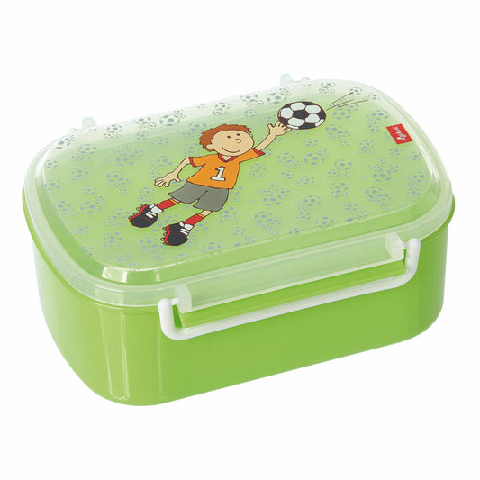 sigikid Brotzeitbox Kily Keeper, Brotbox, Brotdose, Butterbrotdose, Vesperdose, Kinder, Kunststoff, Fußball / Grün, 24781