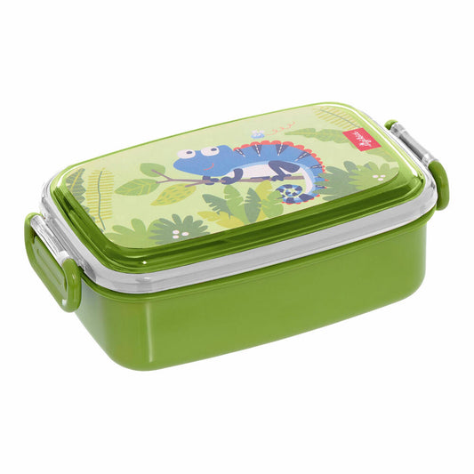 sigikid Brotbox Chamäleon On Tour, Lunchbox, Brotzeitbox, Brotdose, Vesperdose, Frühstücksdose, Kunststoff, Grün, 25087