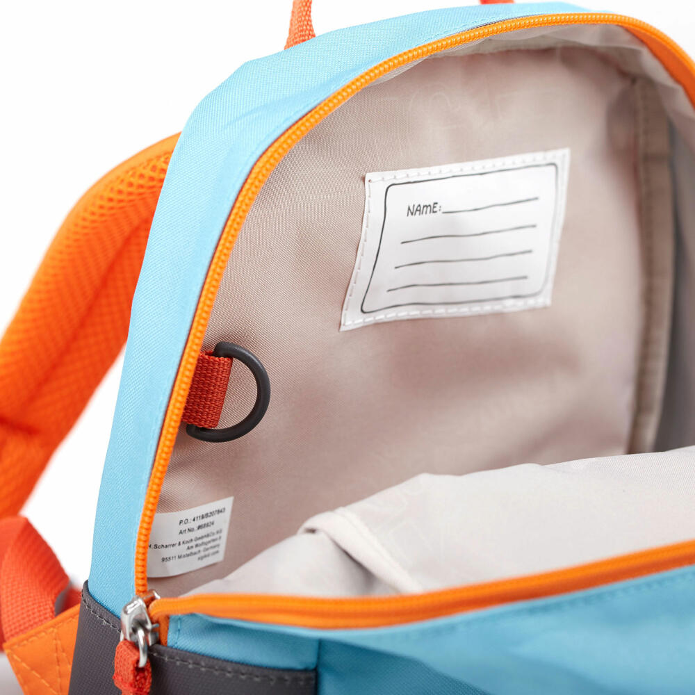 sigikid Mini Rucksack Fuchs, Kinderrucksack, Kindergartentasche, Kinder Tasche, Kindergarten, Polyester, Blau / Orange, 3.6 L, 25053