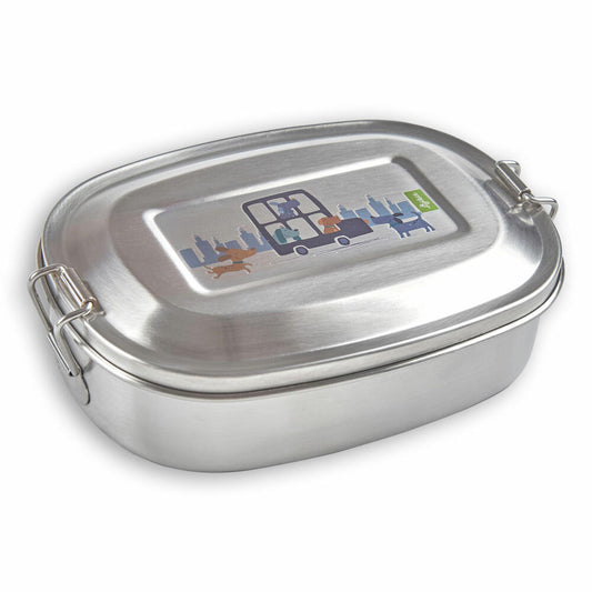 sigikid Edelstahl Brotzeitbox Hund, Green Collection, Brotdose, Lunchbox, Butterbrotdose, Vesperdose, Kinder, 25100