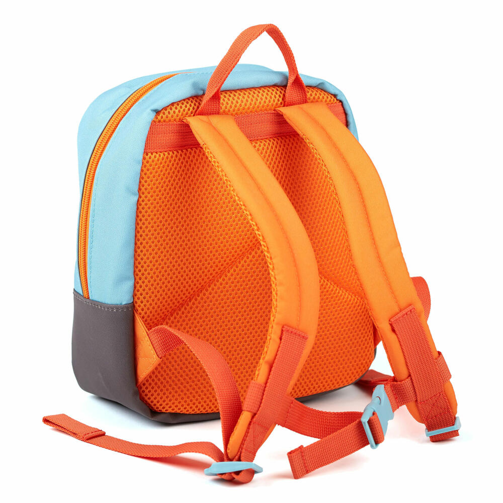 sigikid Mini Rucksack Fuchs, Kinderrucksack, Kindergartentasche, Kinder Tasche, Kindergarten, Polyester, Blau / Orange, 3.6 L, 25053