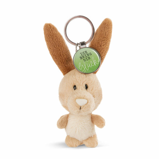 NICI Messenger Hase Schlüsselanhänger, mit Anhänger Ich bringe dir Glück, Schlüssel Anhänger, Glücksbringer, 7 cm, 47540