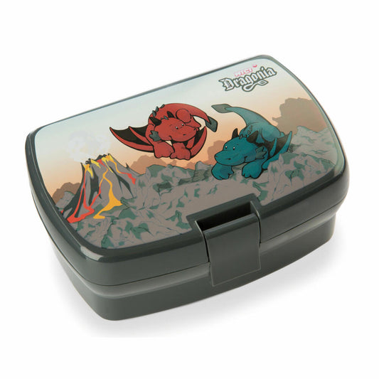 NICI Dragonia Brotdose, Butterbrotsdose, Box, Frischhaltebox, Brot Dose, Lunchbox mit Einsatz, Schwarz, 47161