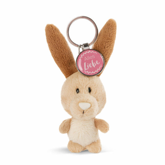 NICI Messenger Hase Schlüsselanhänger, mit Anhänger Alles Liebe, Schlüssel Anhänger, Glücksbringer, 7 cm, 47539