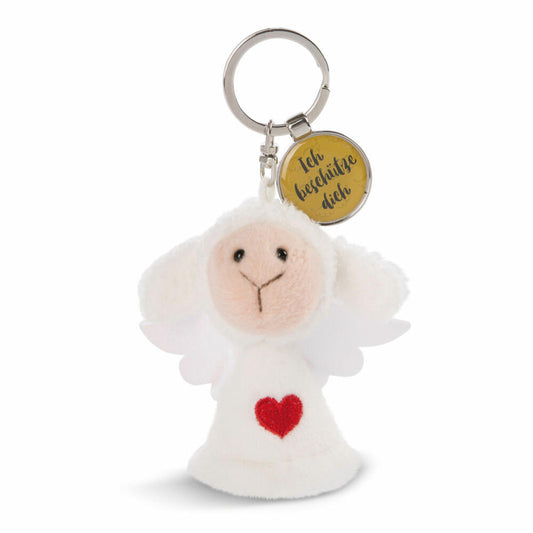 NICI Messenger Engel mit Herz Schlüsselanhänger, mit Anhänger Ich beschütze dich, Schutzengel, Glücksbringer, 7 cm, 47520