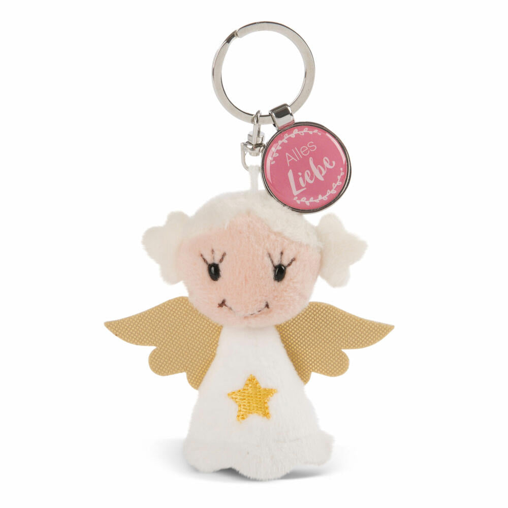 NICI Messenger Engel mit Stern Schlüsselanhänger, mit Anhänger Alles Liebe, Schutzengel, Glücksbringer, 7 cm, 47526