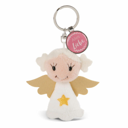 NICI Messenger Engel mit Stern Schlüsselanhänger, mit Anhänger Alles Liebe, Schutzengel, Glücksbringer, 7 cm, 47526