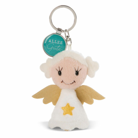 NICI Messenger Engel mit Stern Schlüsselanhänger, mit Anhänger Alles Gute, Schutzengel, Glücksbringer, 7 cm, 47527