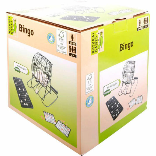 Natural Games Bingo with metal basket